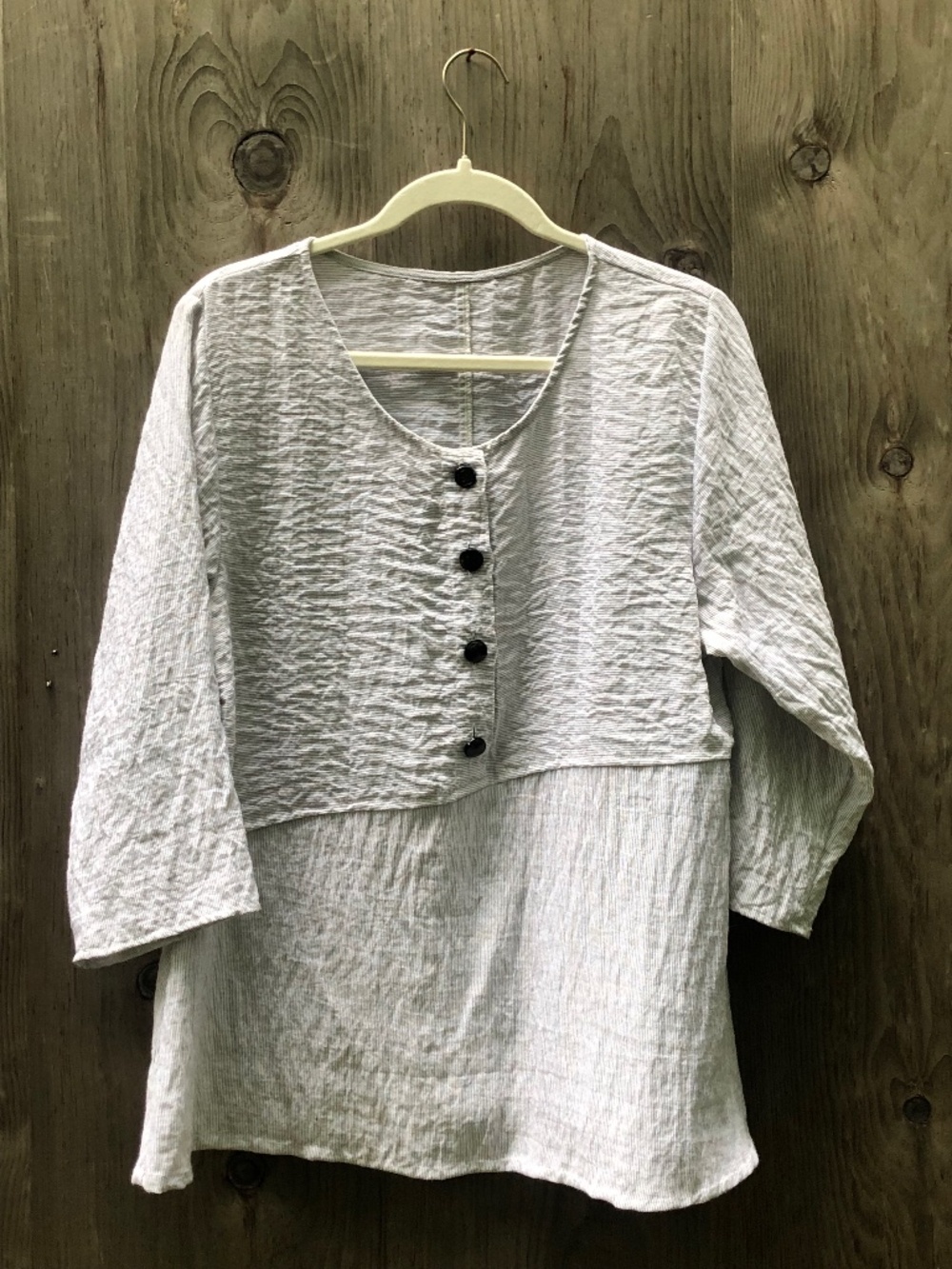 Pinstripe linen lightweight tunic